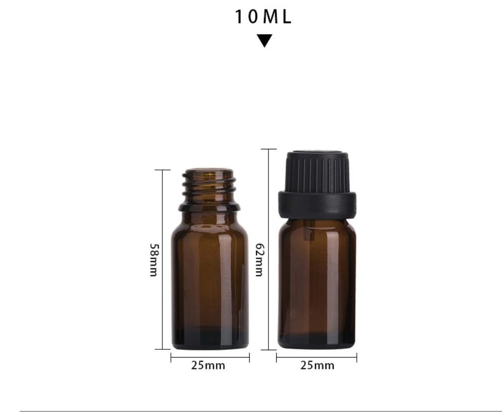 10ml Essential Oil Glass Bottle Amber Glass Dropper Bottle Cosmetic Packaging Glass Amber Bottle