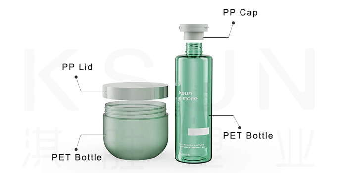 120ml 250ml 300ml 500ml Round Squeeze Plastic Cosmetic Packaging Lotion Hand Wash Bottle 300g Body Cream Jars with Lid Empty Green Color Flip Cap Shampoo Bottle